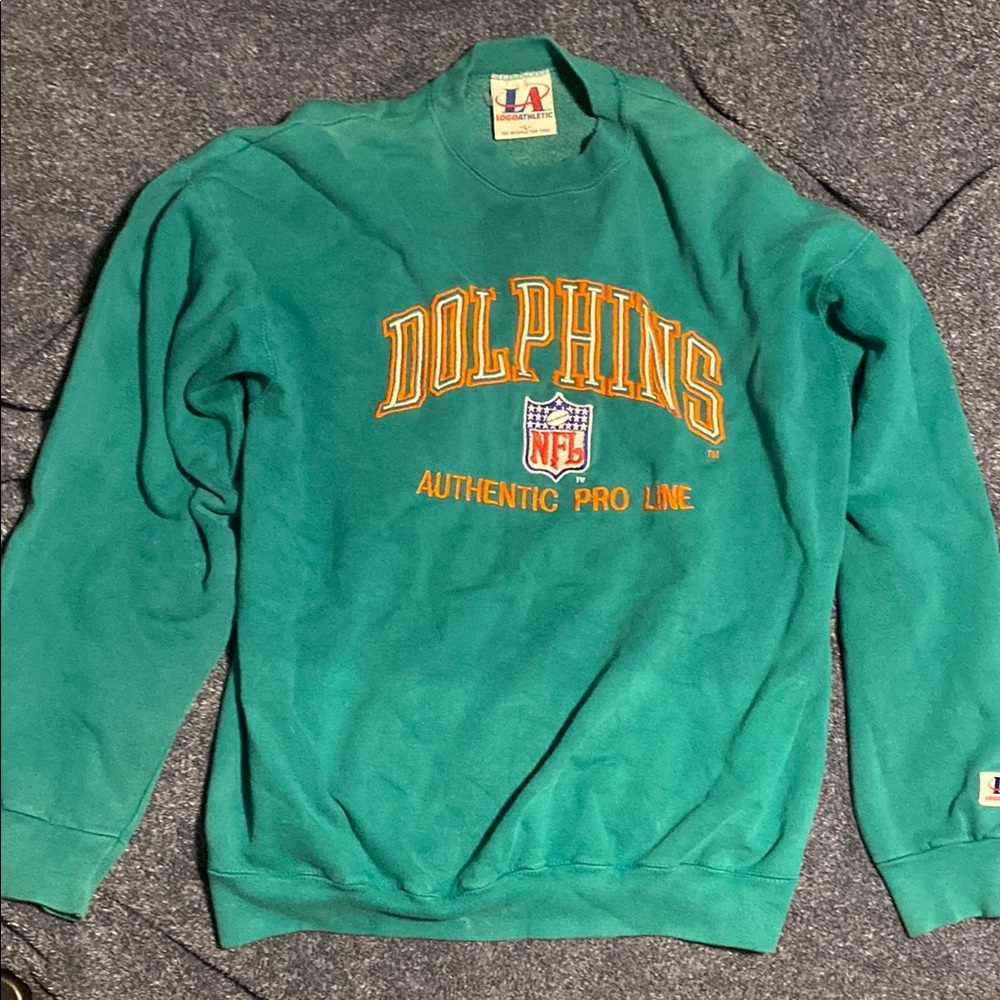 Miami Dolphins Logo Athletic NFL Authentic Pro Line Crewneck